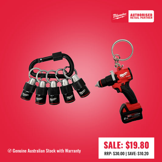 Milwaukee Quick Release Bit Holder w/ Carabiner 5PK 48324536 (WITH BONUS DRILL KEYRING)