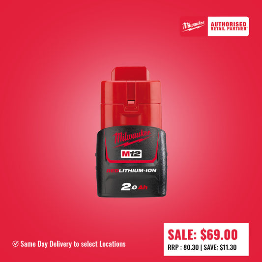 M12 2.0Ah Red lithium Battery Pack M12B2