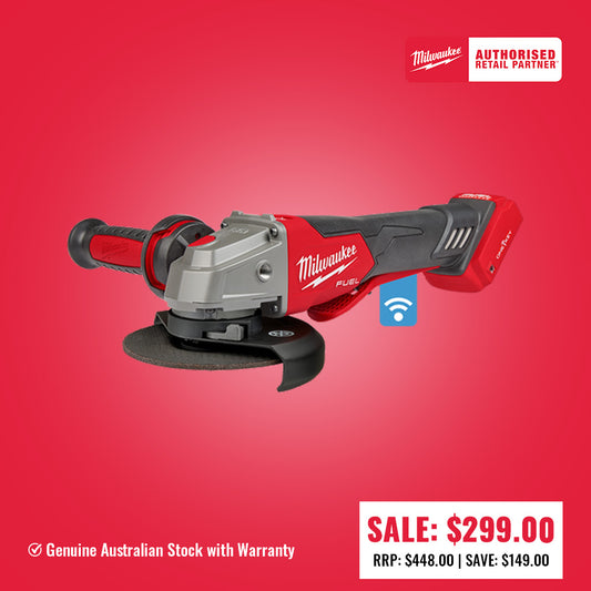 Milwaukee Discontinued M18 FUEL™ ONE-KEY™ 125mm (5") Braking Angle Grinder with Deadman Paddle Switch (Tool Only) M18ONEFAG125XPDB-0