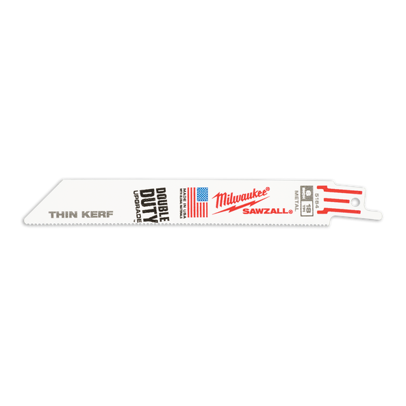 MILWAUKEE SAWZALL™ Thin Kerf Metal 150mm 6" 18TPI Blade 25 Pack