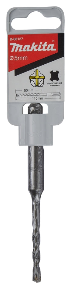 MAKITA TRADE 4-CUTTER DRILL BIT - SDS-PLUS DRILL BIT 5mm x 110mm B-68127