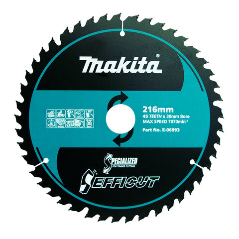 Makita Efficut Wood TCT Saw Blade 216mm x 30 x 45T E-06993