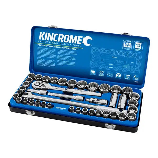 KINCROME 1/2" Drive Metric & Imperial Socket Set - 42 Piece K28022 (Last one)