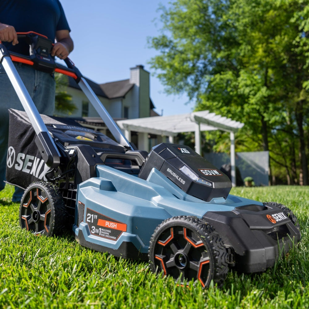 SENIX X6 60V Brushless 53cm (21") Push Lawn Mower Kit LPPX6-H-EU