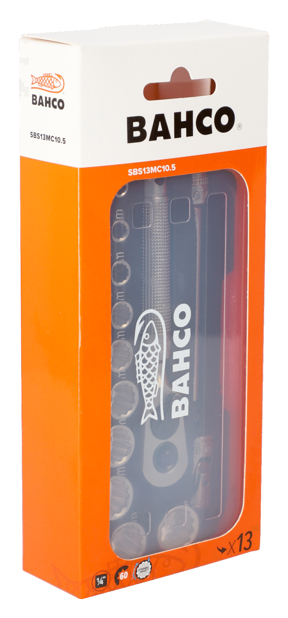 Bahco 1/4" Square Drive Socket Set with Metric Bi-Hex Profile - 13 Pcs  S13MC10.5