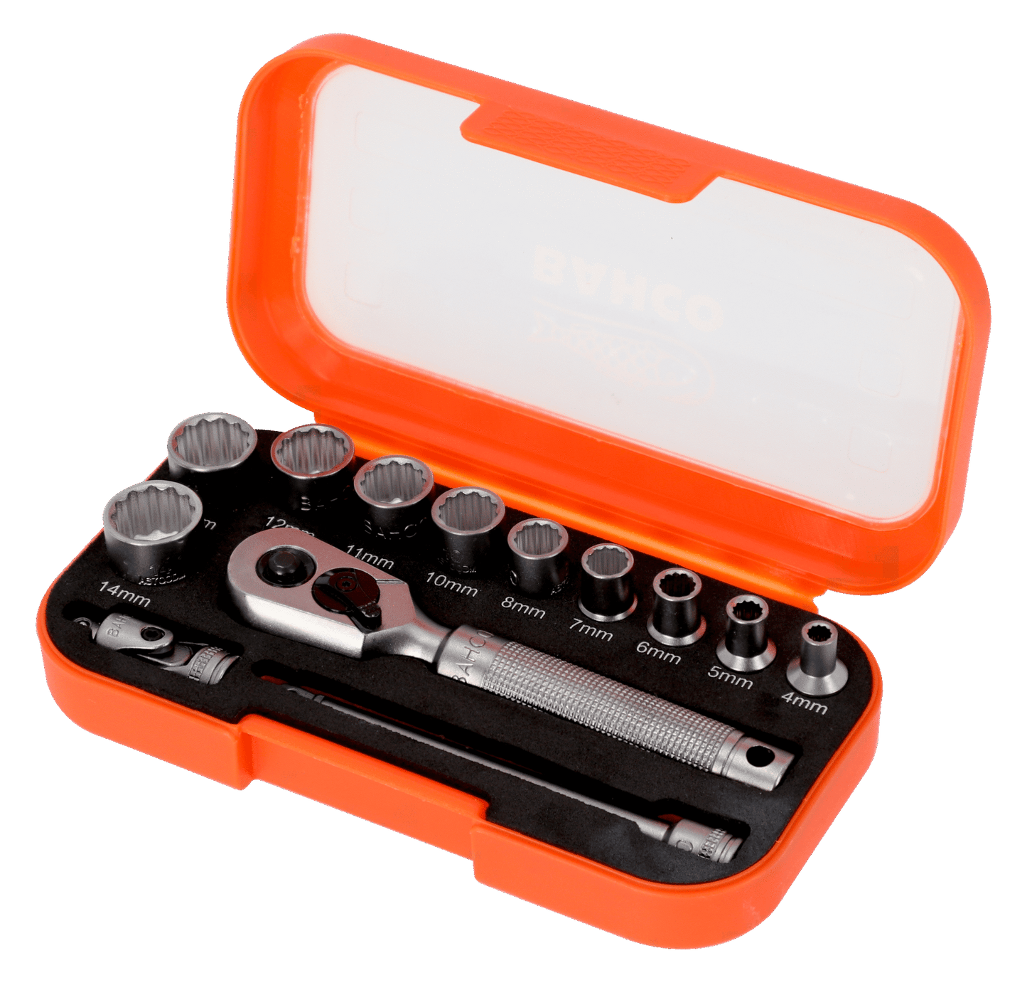 Bahco 1/4" Square Drive Socket Set with Metric Bi-Hex Profile - 13 Pcs  S13MC10.5