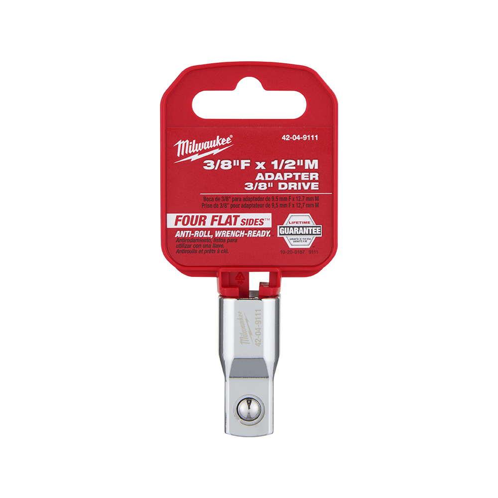 Milwaukee 3/8" Drive 3/8"F X 1/2"M Adapter - 42049111 - Available at Power Tool Specialists, Carlton, Victoria, Australia.