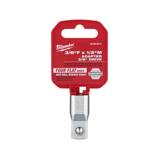 Milwaukee 3/8" Drive 3/8"F X 1/2"M Adapter - 42049111 - Available at Power Tool Specialists, Carlton, Victoria, Australia.