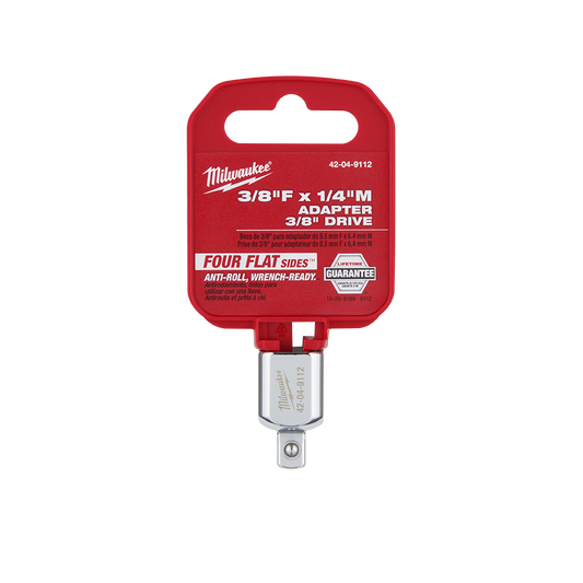 Milwaukee 3/8" Drive 3/8"F X 1/4"M Adapter - 42049112 - Available at Power Tool Specialists, Carlton, Victoria, Australia.