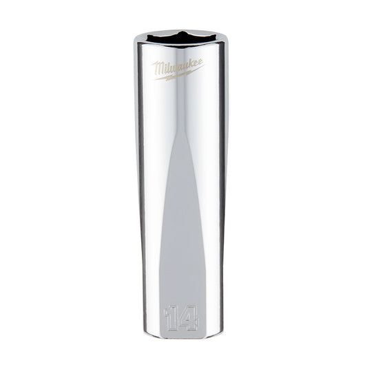 Milwaukee 3/8" Drive Socket Metric Deep 14mm - 45340014 - Available at Power Tool Specialists, Carlton, Victoria, Australia.