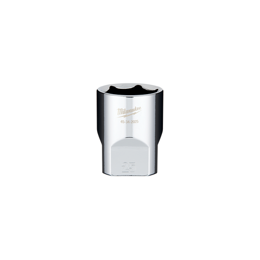 Milwaukee 1/2" Drive Socket  Metric Standard 25mm - 45342025 - Available at Power Tool Specialists, Carlton, Victoria, Australia.