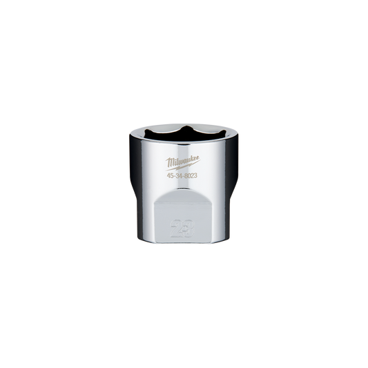 Milwaukee 3/8" Drive Socket Metric Standard 23mm - 45348023 - Available at Power Tool Specialists, Carlton, Victoria, Australia.