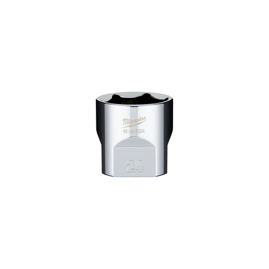 Milwaukee 3/8" Drive Socket Metric Standard 24mm - 45348024 - Available at Power Tool Specialists, Carlton, Victoria, Australia.