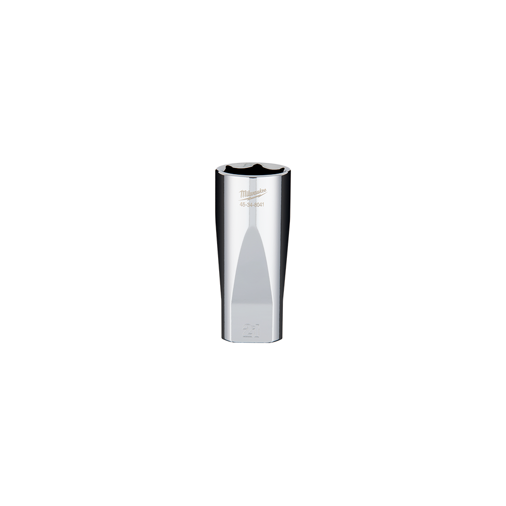 Milwaukee 3/8" Drive Socket Metric Deep 21mm - 45348041 - Available at Power Tool Specialists, Carlton, Victoria, Australia.