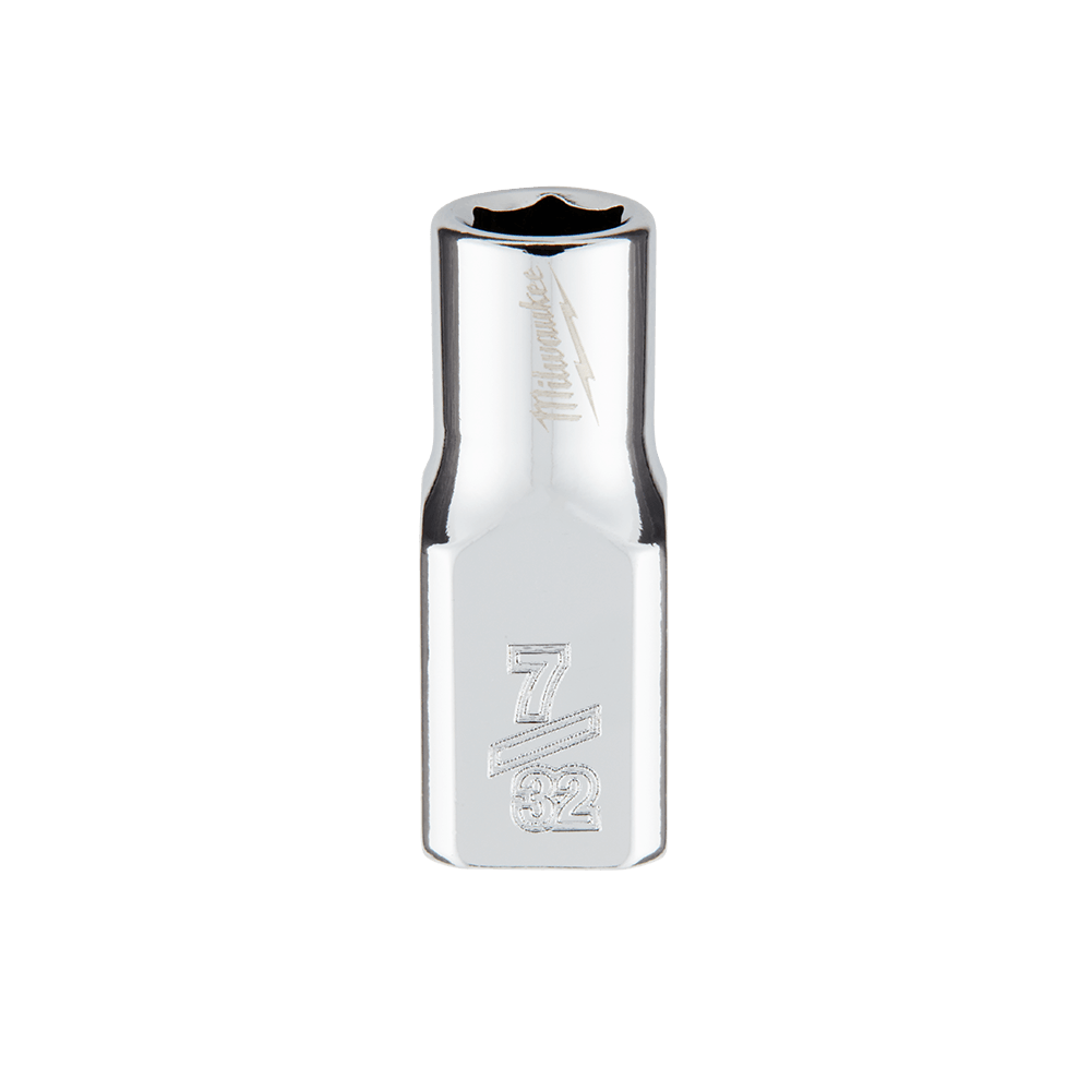 Milwaukee 1/4" Drive Socket SAE Standard 7/32" - 45349002 - Available at Power Tool Specialists, Carlton, Victoria, Australia.
