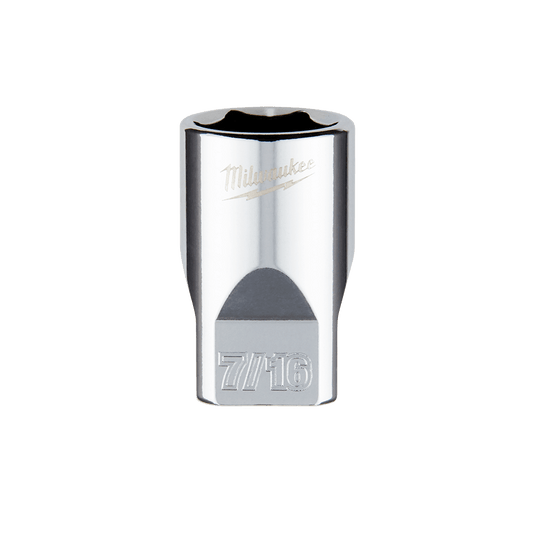 Milwaukee 1/4" Drive Socket SAE Standard 7/16" - 45349008 - Available at Power Tool Specialists, Carlton, Victoria, Australia.