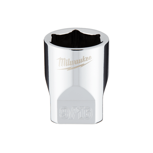 Milwaukee 1/4" Drive Socket SAE Standard 9/16" - 45349010 - Available at Power Tool Specialists, Carlton, Victoria, Australia.