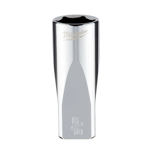 Milwaukee 1/4" Drive Socket SAE Deep 9/16" - 45349021 - Available at Power Tool Specialists, Carlton, Victoria, Australia.