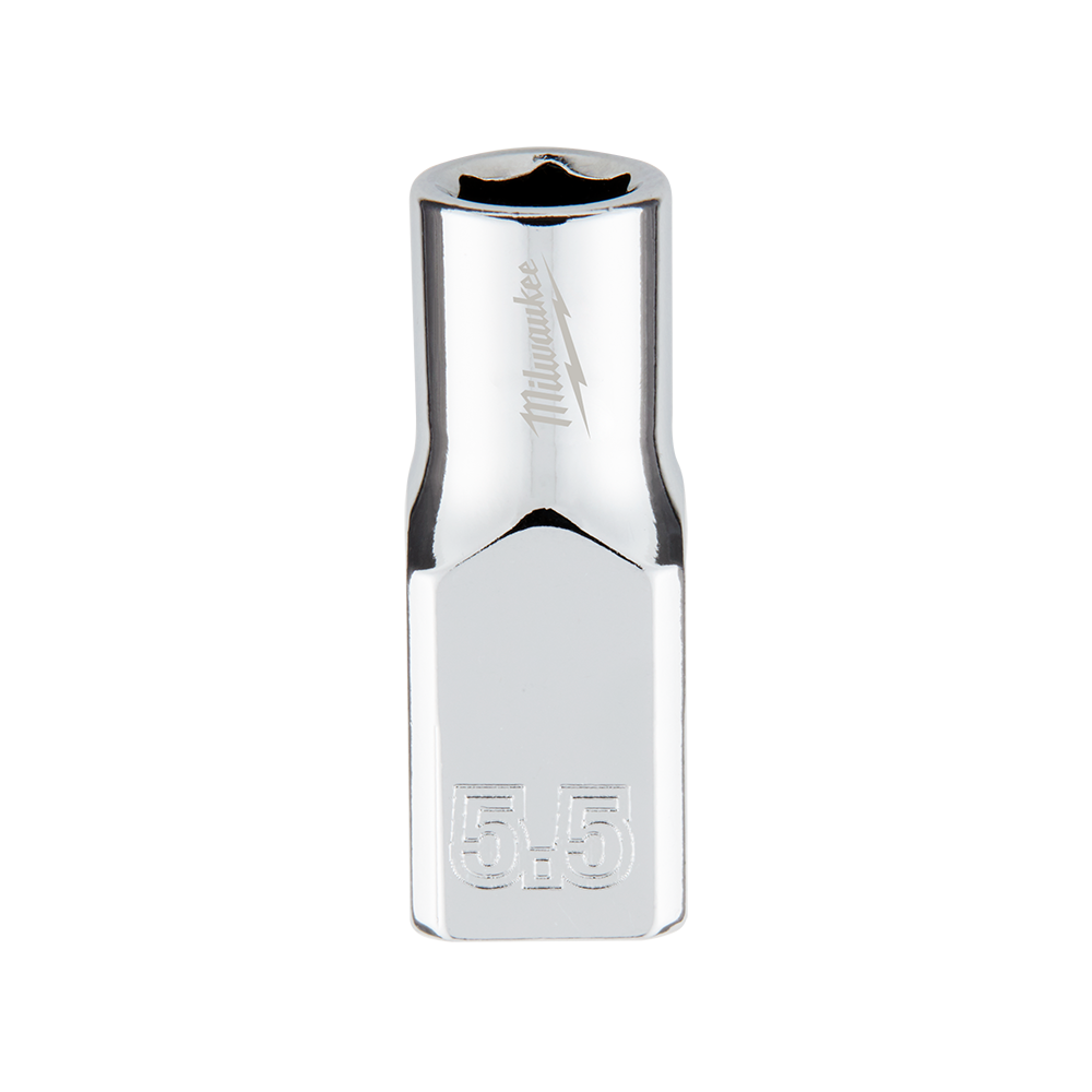 Milwaukee 1/4" Drive Socket Metric Standard 5.5mm - 45349031 - Available at Power Tool Specialists, Carlton, Victoria, Australia.