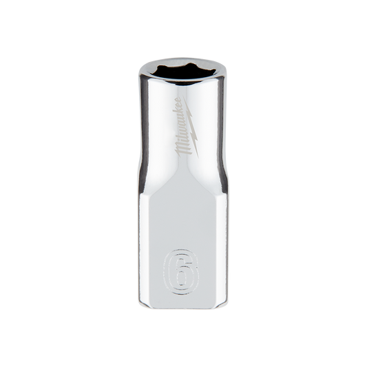 Milwaukee 1/4" Drive Socket Metric Standard 6mm - 45349032 - Available at Power Tool Specialists, Carlton, Victoria, Australia.