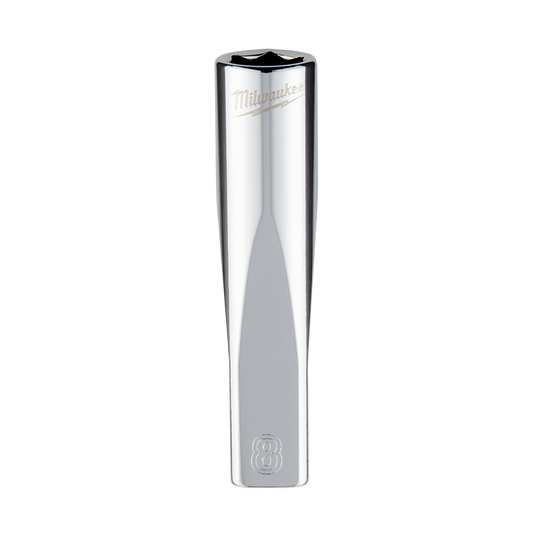 Milwaukee 1/4" Drive Socket Metric Deep 8mm - 45349046 - Available at Power Tool Specialists, Carlton, Victoria, Australia.