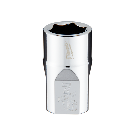 Milwaukee 3/8" Drive Socket SAE Standard 7/16" - 45349063 - Available at Power Tool Specialists, Carlton, Victoria, Australia.