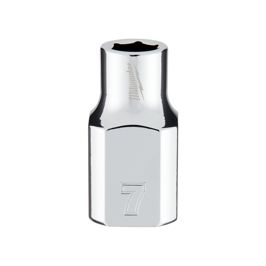 Milwaukee 3/8" Drive Socket Metric Standard 7mm - 45349077 - Available at Power Tool Specialists, Carlton, Victoria, Australia.