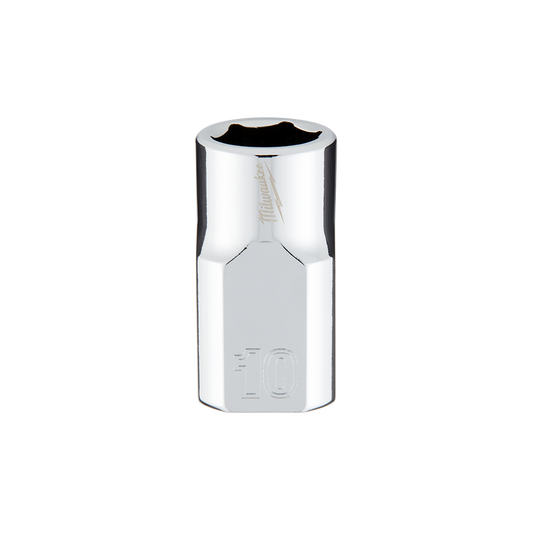 Milwaukee 3/8" Drive Socket Metric Standard 10mm - 45349080 - Available at Power Tool Specialists, Carlton, Victoria, Australia.