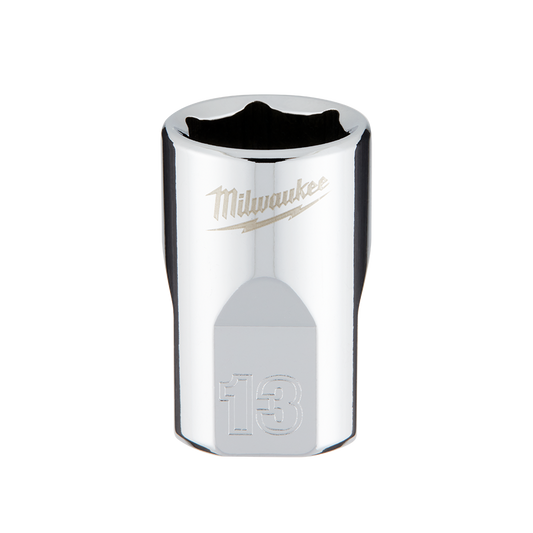 Milwaukee 3/8" Drive Socket Metric Standard 13mm - 45349083 - Available at Power Tool Specialists, Carlton, Victoria, Australia.