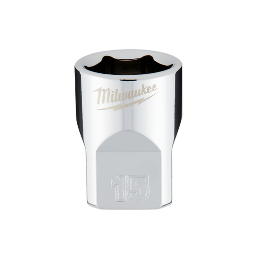 Milwaukee 3/8" Drive Socket Metric Standard 15mm - 45349085 - Available at Power Tool Specialists, Carlton, Victoria, Australia.