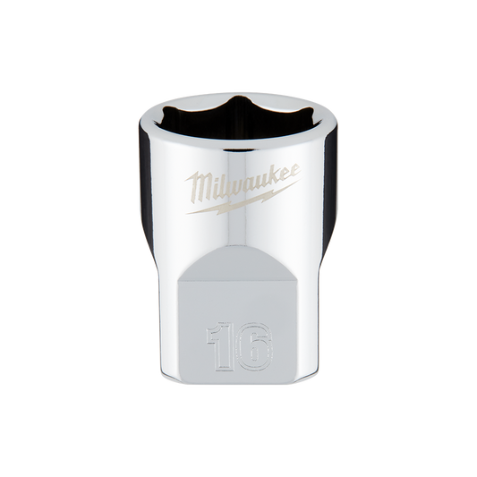 Milwaukee 3/8" Drive Socket Metric Standard 16mm - 45349086 - Available at Power Tool Specialists, Carlton, Victoria, Australia.