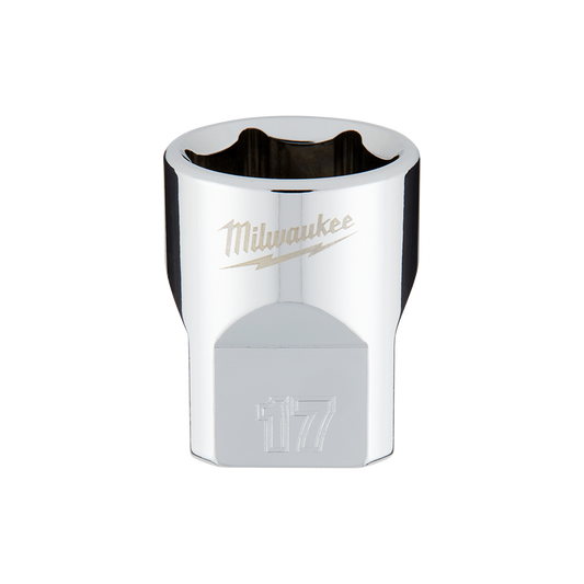 Milwaukee 3/8" Drive Socket Metric Standard 17mm - 45349087 - Available at Power Tool Specialists, Carlton, Victoria, Australia.