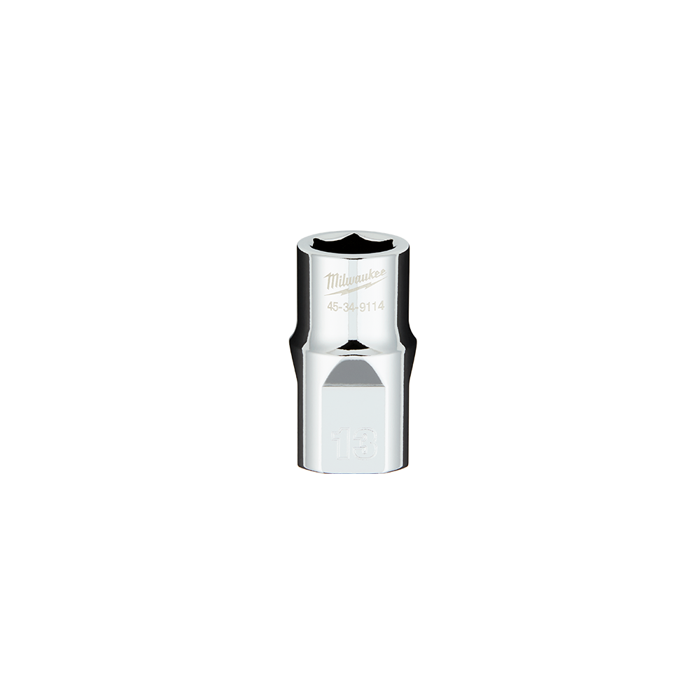 Milwaukee 1/2" Drive Socket  Metric Standard 13mm - 45349114 - Available at Power Tool Specialists, Carlton, Victoria, Australia.