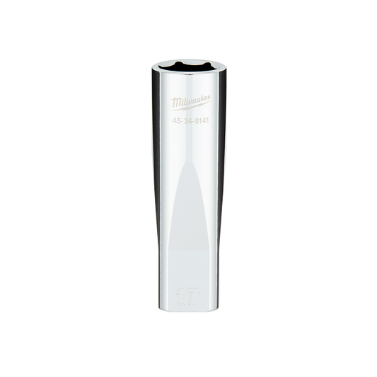 Milwaukee 1/2" Drive Socket  Metric Deep 17mm - 45349141 - Available at Power Tool Specialists, Carlton, Victoria, Australia.