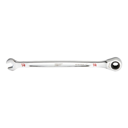 Milwaukee 1/4 SAE Ratcheting Combo Wrench - 45969208 - Available at Power Tool Specialists, Carlton, Victoria, Australia.