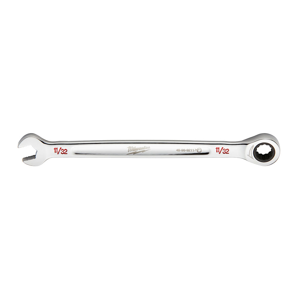 Milwaukee 11/32 SAE Ratcheting Combo Wrench - 45969211 - Available at Power Tool Specialists, Carlton, Victoria, Australia.