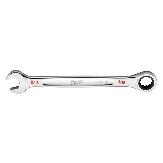 Milwaukee 11/16 SAE Ratcheting Combo Wrench - 45969222 - Available at Power Tool Specialists, Carlton, Victoria, Australia.