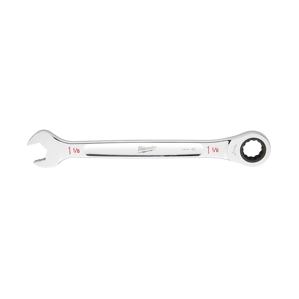 Milwaukee 1-1/8" SAE Ratcheting Combination Wrench - 45969236 - Available at Power Tool Specialists, Carlton, Victoria, Australia.
