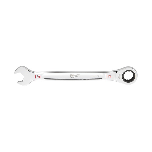 Milwaukee 1-1/8" SAE Ratcheting Combination Wrench - 45969236 - Available at Power Tool Specialists, Carlton, Victoria, Australia.