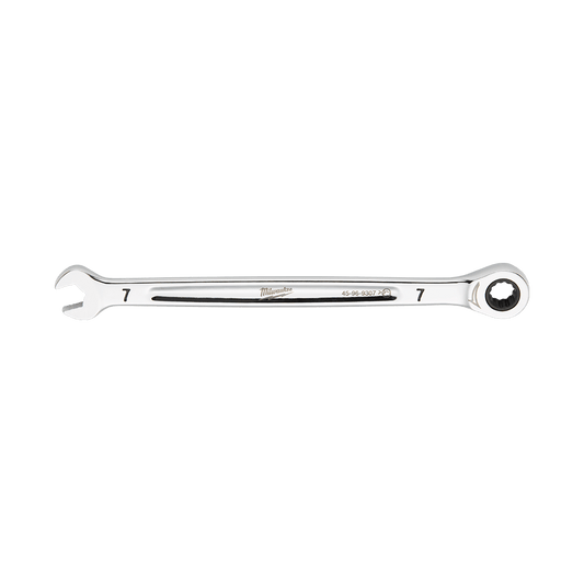 Milwaukee 7mm Ratcheting Combination Wrench - 45969307 - Available at Power Tool Specialists, Carlton, Victoria, Australia.