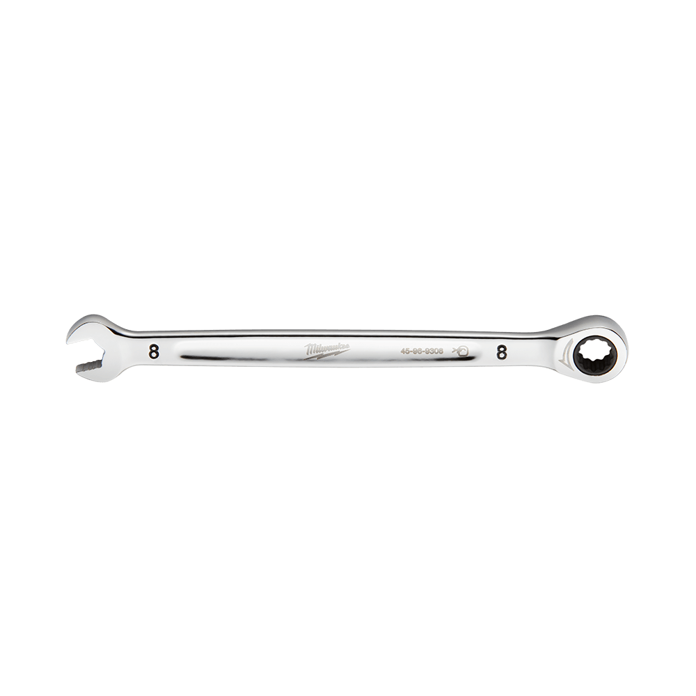 Milwaukee 8mm Ratcheting Combo Wrench - 45969308 - Available at Power Tool Specialists, Carlton, Victoria, Australia.