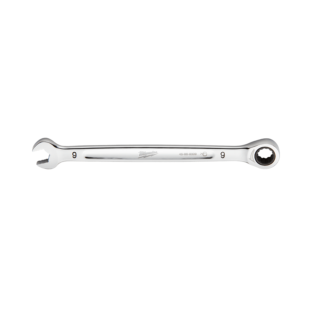 Milwaukee 9mm Ratcheting Combo Wrench - 45969309 - Available at Power Tool Specialists, Carlton, Victoria, Australia.