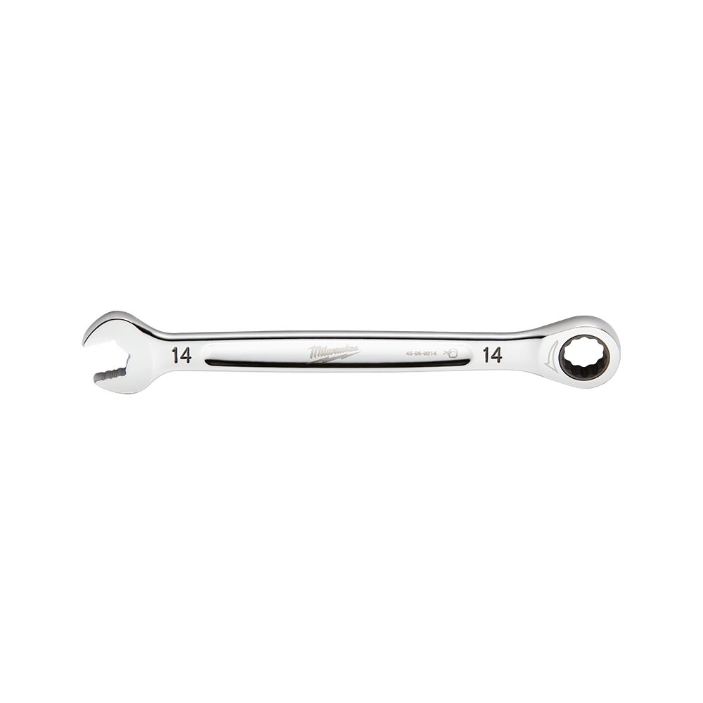 Milwaukee 14mm Ratcheting Combo Wrench - 45969314 - Available at Power Tool Specialists, Carlton, Victoria, Australia.