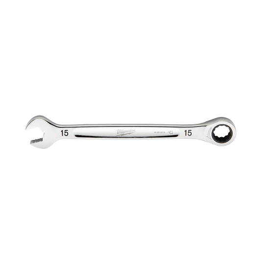 Milwaukee 15mm Ratcheting Combo Wrench - 45969315 - Available at Power Tool Specialists, Carlton, Victoria, Australia.