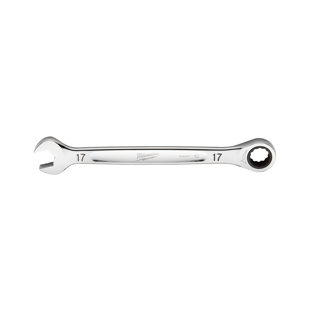 Milwaukee 17mm Ratcheting Combo Wrench - 45969317 - Available at Power Tool Specialists, Carlton, Victoria, Australia.
