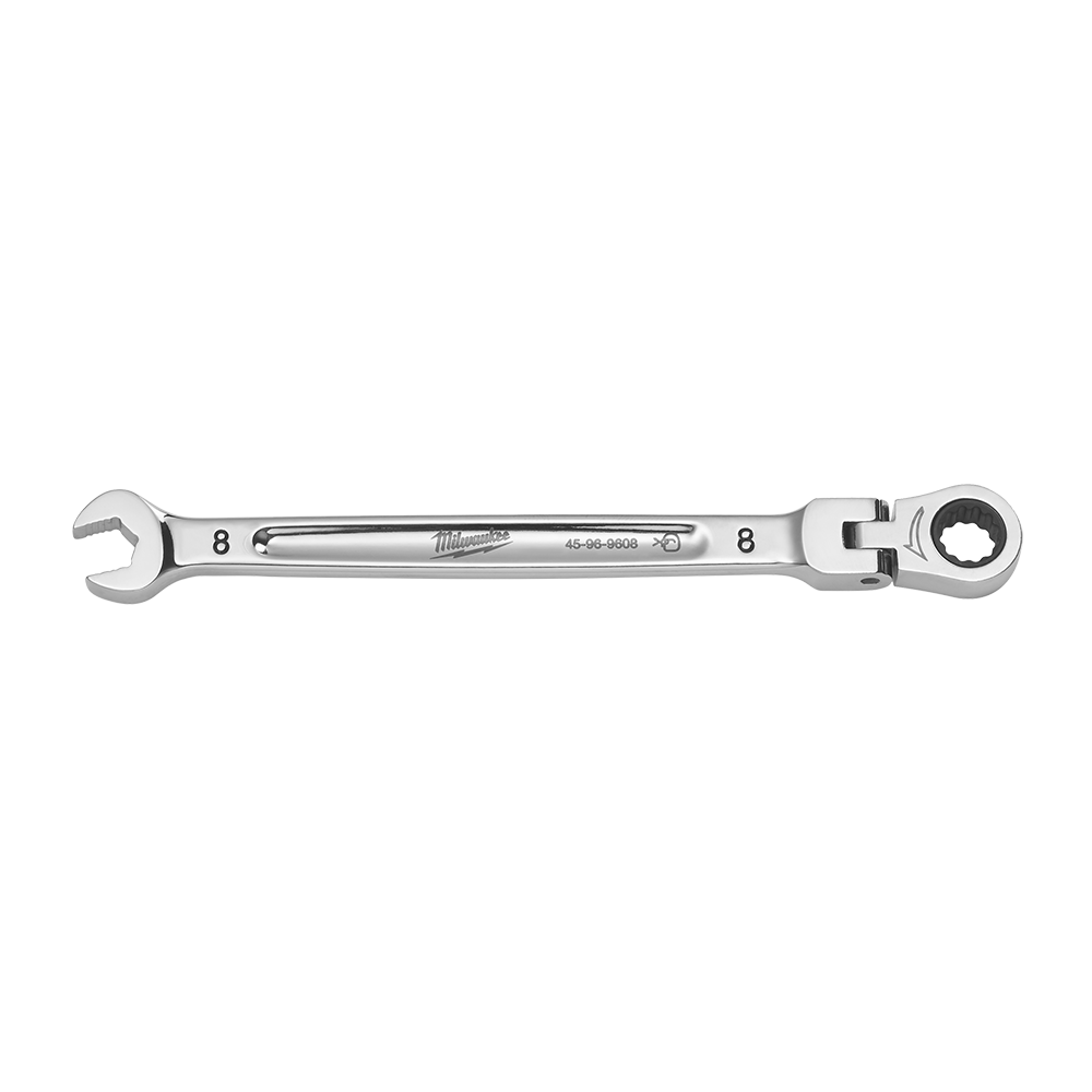 Milwaukee 8mm Flex Head Combination Wrench - 45969608 - Available at Power Tool Specialists, Carlton, Victoria, Australia.