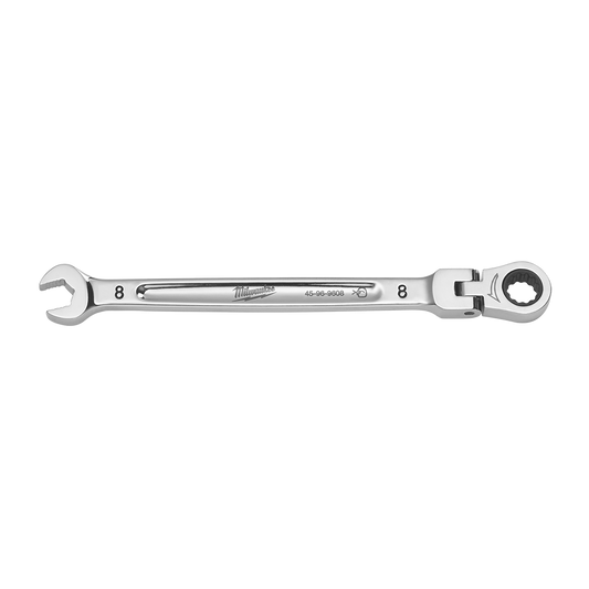 Milwaukee 8mm Flex Head Combination Wrench - 45969608 - Available at Power Tool Specialists, Carlton, Victoria, Australia.