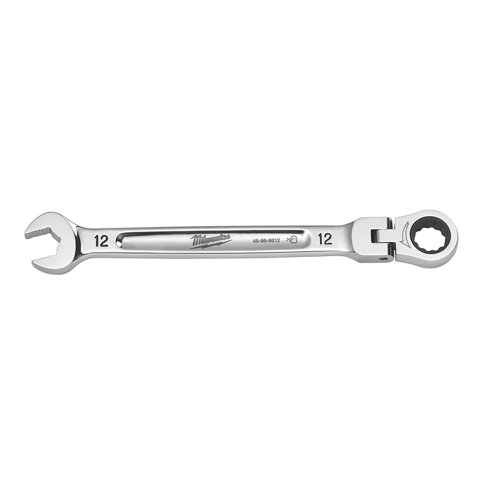 Milwaukee 12mm Flex Head Combination Wrench - 45969612 - Available at Power Tool Specialists, Carlton, Victoria, Australia.