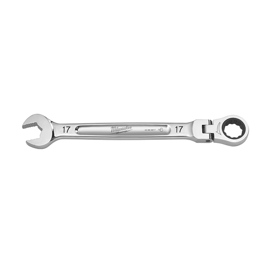 Milwaukee 17mm Flex Head Combination Wrench - 45969617 - Available at Power Tool Specialists, Carlton, Victoria, Australia.