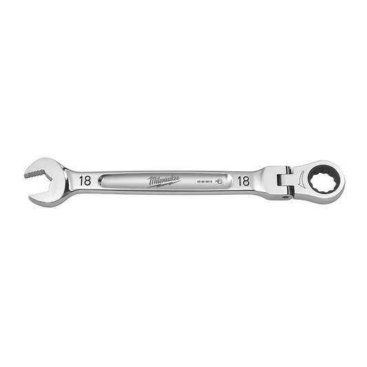 Milwaukee 18mm Flex Head Combination Wrench - 45969618 - Available at Power Tool Specialists, Carlton, Victoria, Australia.